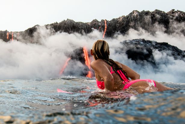 And she did it in her BIKINI!