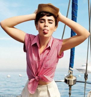 Lily Collins Tongue